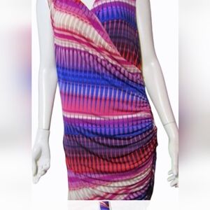 Sofia by Sofia Vergara Purple and Red Striped Dress